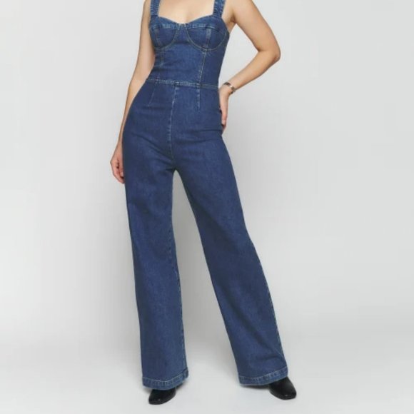 Nikki Bustier Denim Jumpsuit - Picture 1 of 3